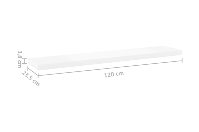Svävande vägghylla ek och vit 120x23,5x3,8 cm MDF - Vit/Trä - Förvaring - Hylla - Vägghylla
