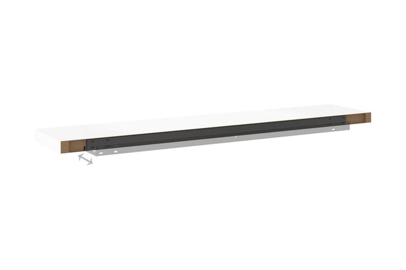 Svävande vägghylla ek och vit 120x23,5x3,8 cm MDF - Vit/Trä - Förvaring - Hylla - Vägghylla