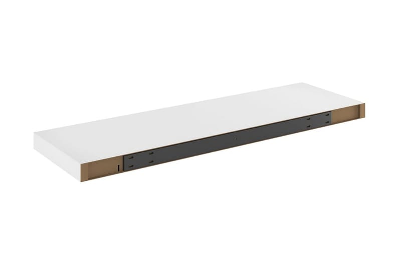 Svävande vägghylla ek och vit 80x23,5x3,8 cm MDF - Vit/Trä - Förvaring - Hylla - Vägghylla