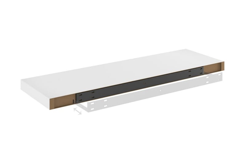 Svävande vägghylla ek och vit 80x23,5x3,8 cm MDF - Vit/Trä - Förvaring - Hylla - Vägghylla