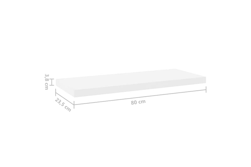 Svävande vägghylla ek och vit 80x23,5x3,8 cm MDF - Vit/Trä - Förvaring - Hylla - Vägghylla