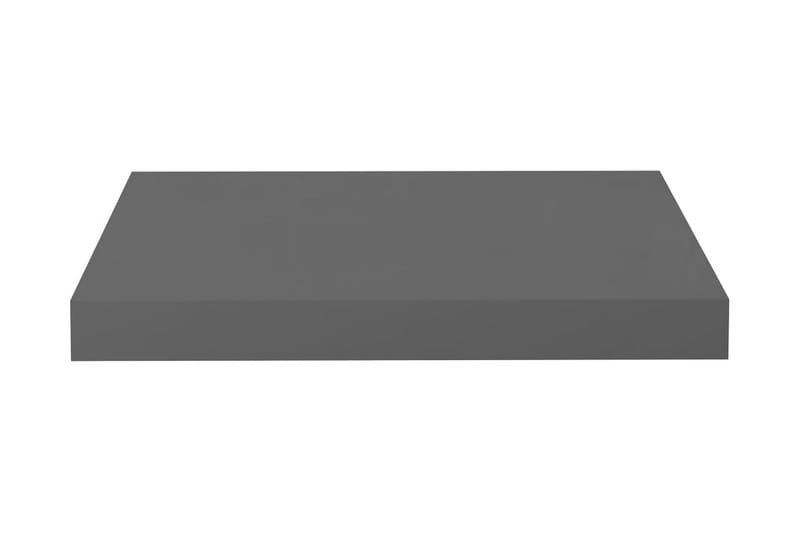 Svävande vägghylla grå högglans 40x23x3,8 cm MDF - Grå - Vägghylla