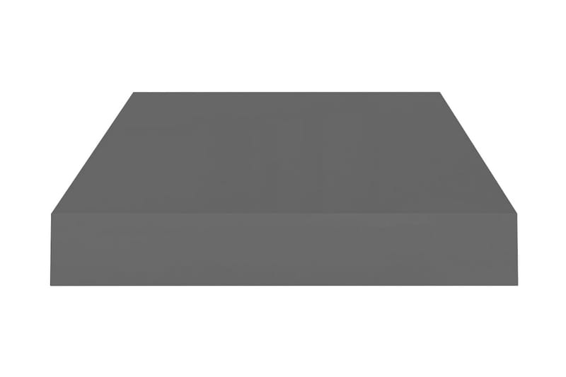 Svävande vägghylla grå högglans 40x23x3,8 cm MDF - Grå - Vägghylla