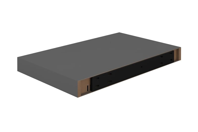 Svävande vägghylla grå högglans 40x23x3,8 cm MDF - Grå - Förvaring - Hylla - Vägghylla