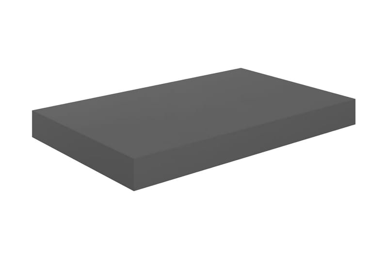 Svävande vägghylla grå högglans 40x23x3,8 cm MDF - Grå - Förvaring - Hylla - Vägghylla