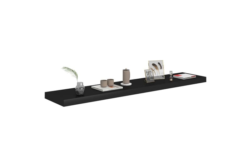 Svävande vägghylla svart 120x23,5x3,8 cm MDF - Svart - Förvaring - Hylla - Vägghylla