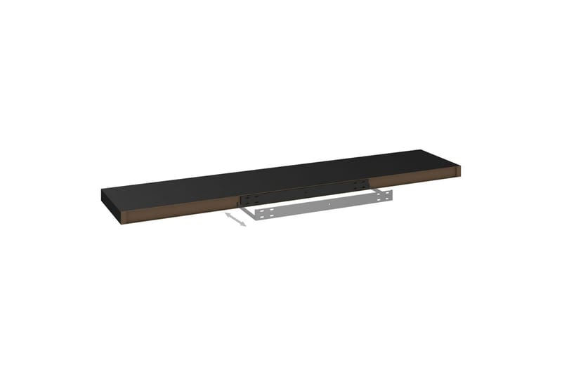 Svävande vägghylla svart 120x23,5x3,8 cm MDF - Svart - Förvaring - Hylla - Vägghylla