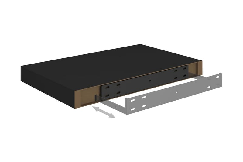 Svävande vägghylla svart 40x23x3,8 cm MDF - Svart - Förvaring - Hylla - Vägghylla