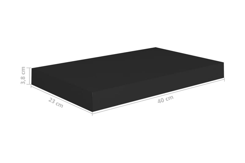 Svävande vägghylla svart 40x23x3,8 cm MDF - Svart - Förvaring - Hylla - Vägghylla