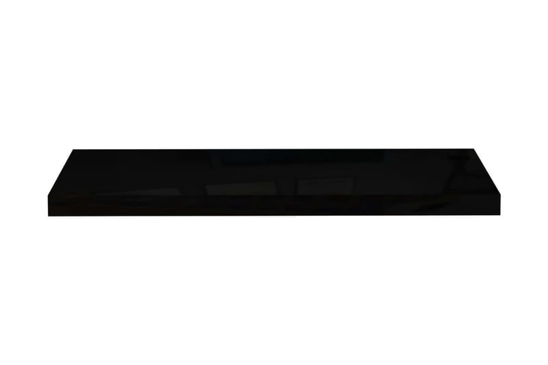 Svävande vägghylla svart högglans 80x23,5x3,8 cm MDF - Svart - Förvaring - Hylla - Vägghylla