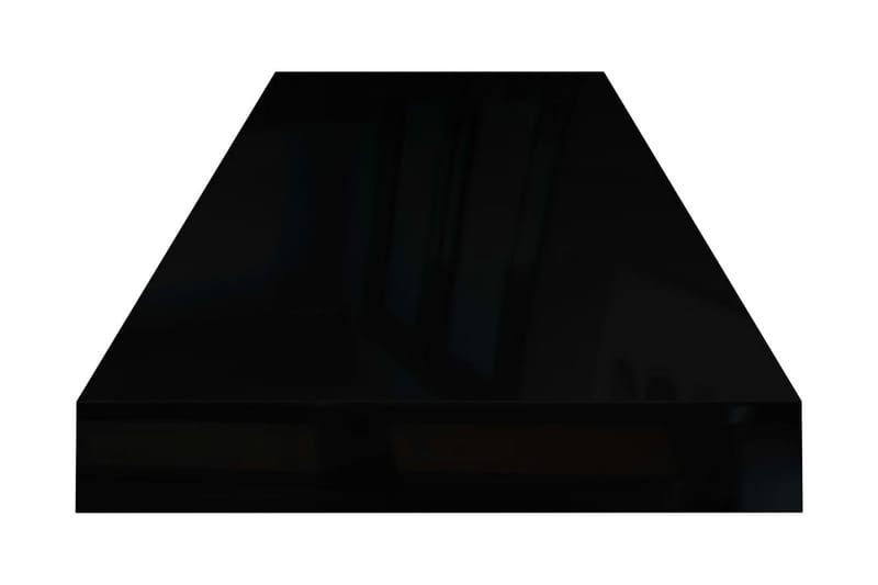 Svävande vägghylla svart högglans 80x23,5x3,8 cm MDF - Svart - Förvaring - Hylla - Vägghylla