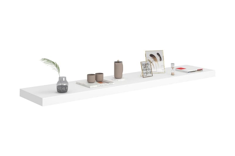 Svävande vägghylla vit 120x23,5x3,8 cm MDF - Vit - Förvaring - Hylla - Vägghylla