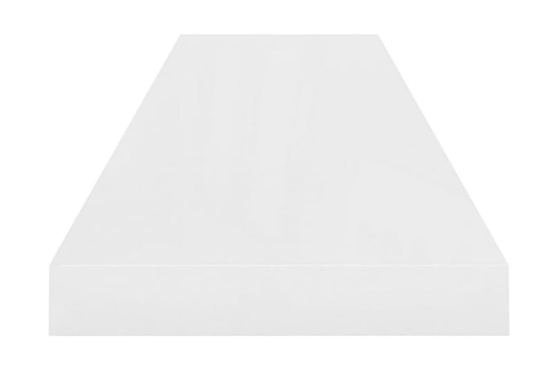 Svävande vägghylla vit högglans 90x23,5x3,8 cm MDF - Vit - Förvaring - Hylla - Vägghylla