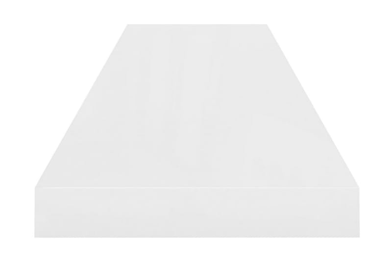 Svävande vägghylla vit högglans 90x23,5x3,8 cm MDF - Vit - Vägghylla
