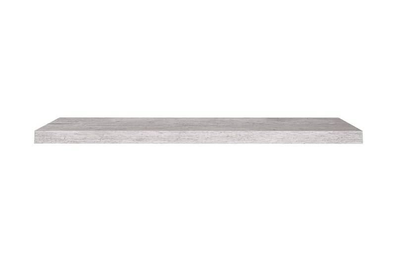 Svävande vägghyllor 2 st betonggrå 100x23,5x3,8 cm MDF - Grå - Förvaring - Hylla - Vägghylla