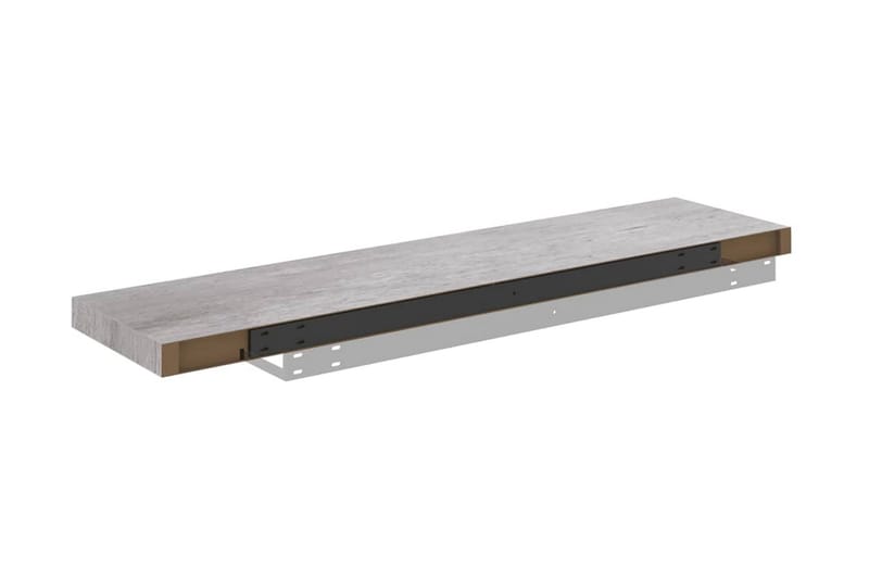 Svävande vägghyllor 2 st betonggrå 100x23,5x3,8 cm MDF - Grå - Förvaring - Hylla - Vägghylla