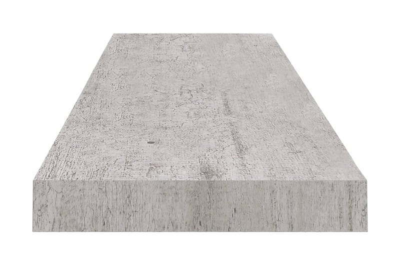 Svävande vägghyllor 2 st betonggrå 100x23,5x3,8 cm MDF - Grå - Förvaring - Hylla - Vägghylla