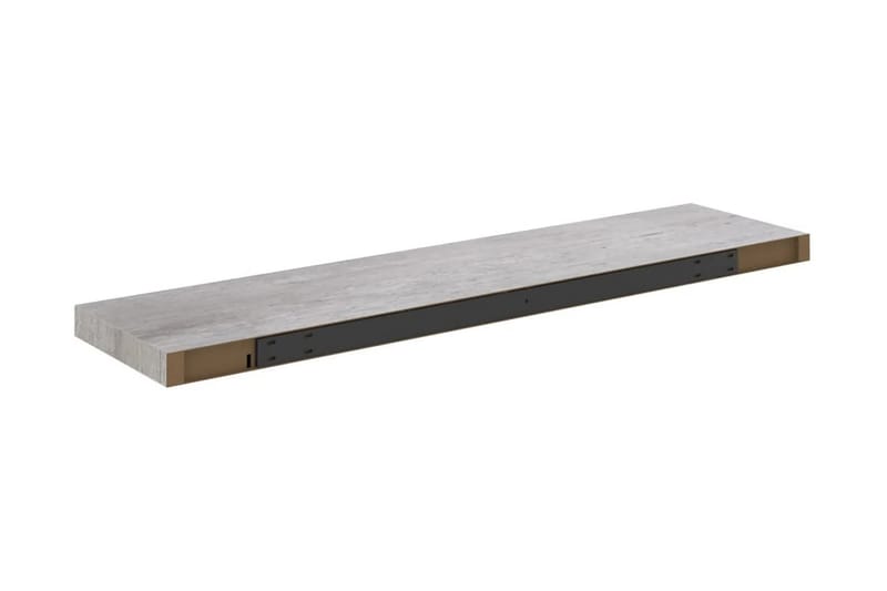 Svävande vägghyllor 2 st betonggrå 100x23,5x3,8 cm MDF - Grå - Förvaring - Hylla - Vägghylla