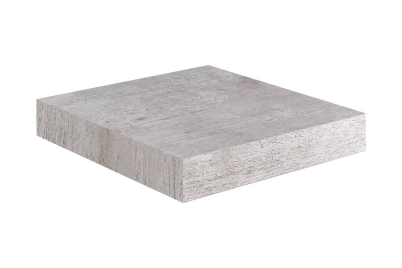 Svävande vägghyllor 2 st betonggrå 23x23,5x3,8 cm MDF - Betonggrå - Vägghylla