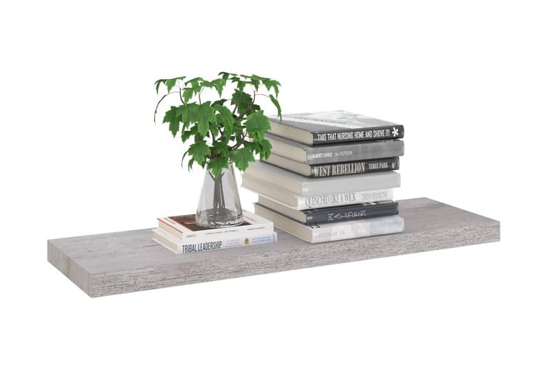 Svävande vägghyllor 2 st betonggrå 80x23,5x3,8 cm MDF - Betonggrå - Förvaring - Hylla - Vägghylla