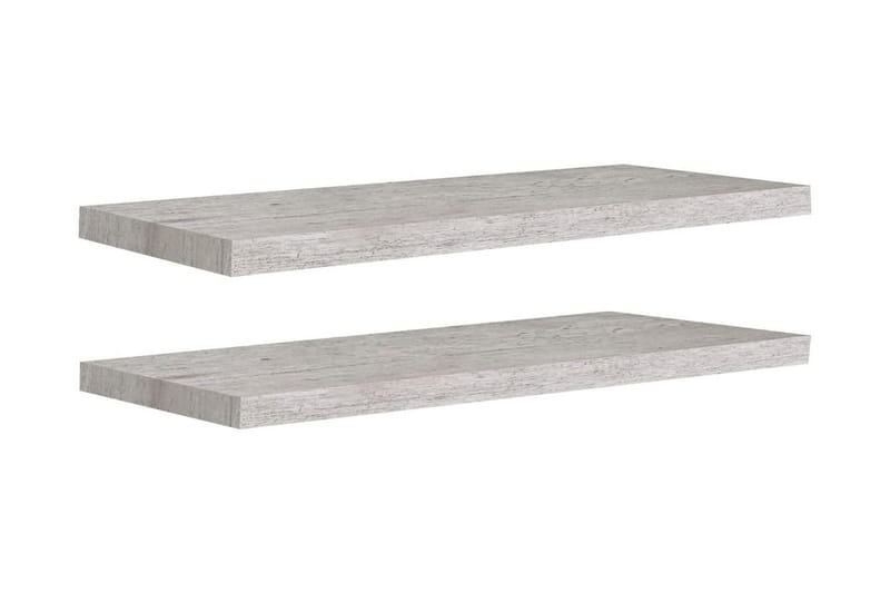 Svävande vägghyllor 2 st betonggrå 80x23,5x3,8 cm MDF - Betonggrå - Förvaring - Hylla - Vägghylla