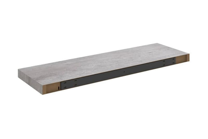 Svävande vägghyllor 2 st betonggrå 80x23,5x3,8 cm MDF - Betonggrå - Förvaring - Hylla - Vägghylla