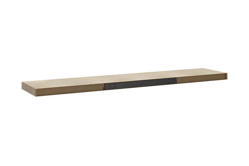Svävande vägghyllor 2 st ek 120x23,5x3,8 cm MDF - Brun - Förvaring - Hylla - Vägghylla
