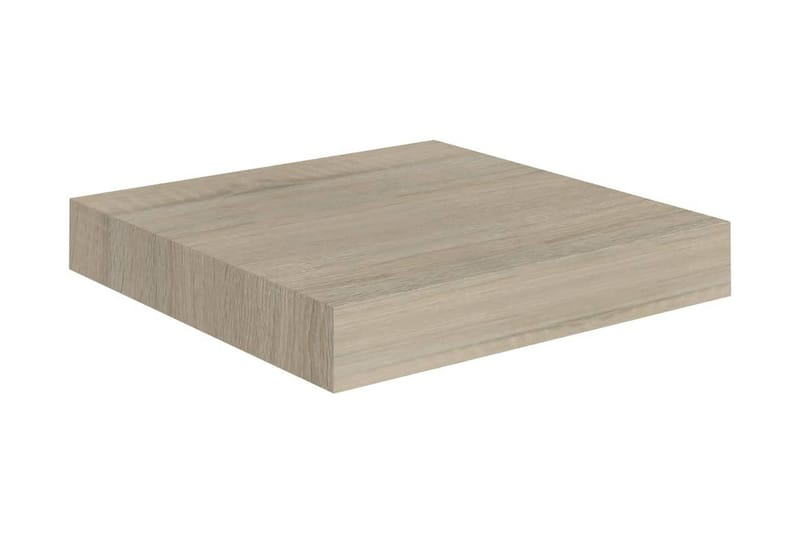 Svävande vägghyllor 2 st ek 23x23,5x3,8 cm MDF - Brun - Förvaring - Hylla - Vägghylla