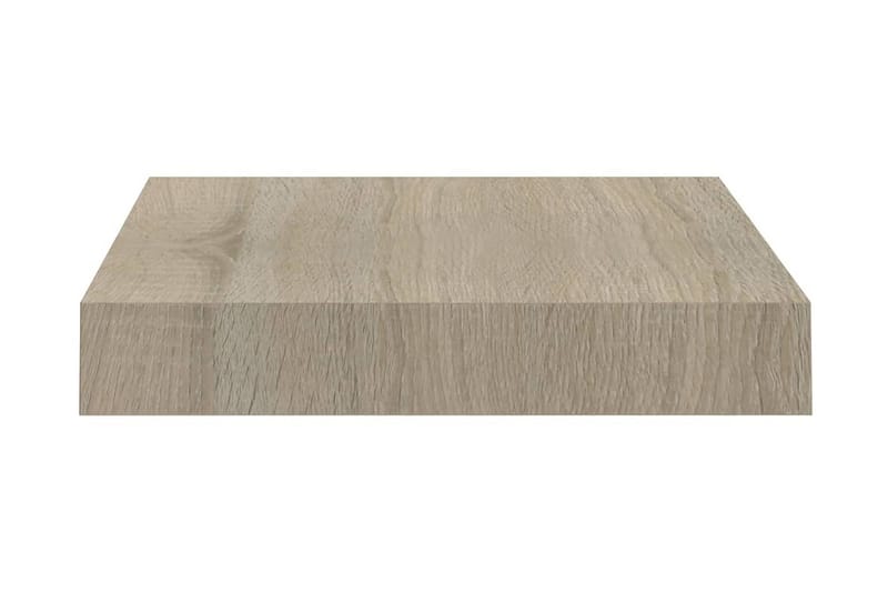 Svävande vägghyllor 2 st ek 23x23,5x3,8 cm MDF - Brun - Förvaring - Hylla - Vägghylla