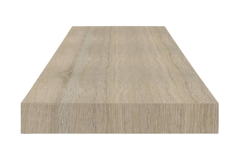 Svävande vägghyllor 2 st ek 80x23,5x3,8 cm MDF - Brun - Förvaring - Hylla - Vägghylla