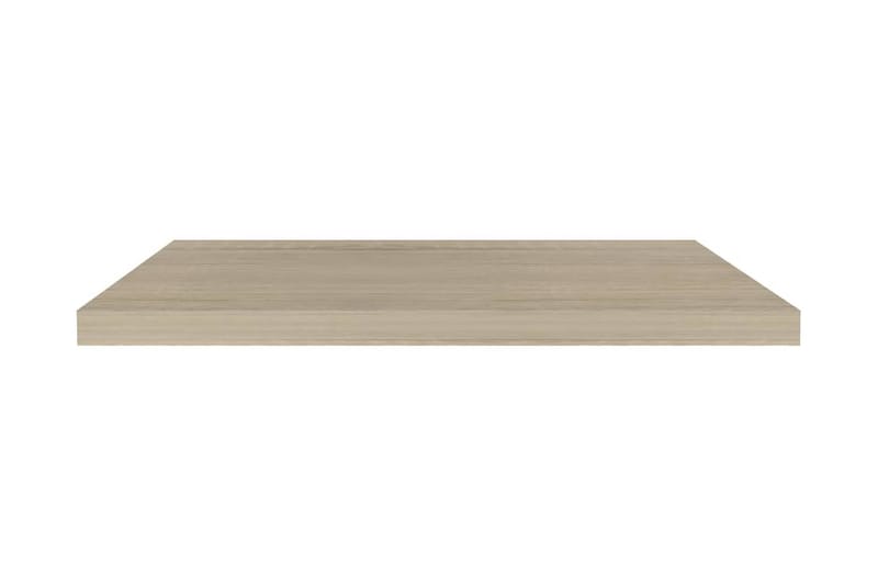 Svävande vägghyllor 2 st ek 80x23,5x3,8 cm MDF - Brun - Förvaring - Hylla - Vägghylla