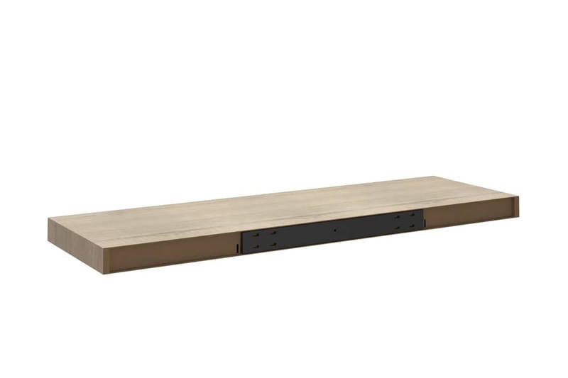 Svävande vägghyllor 2 st ek 80x23,5x3,8 cm MDF - Brun - Förvaring - Hylla - Vägghylla