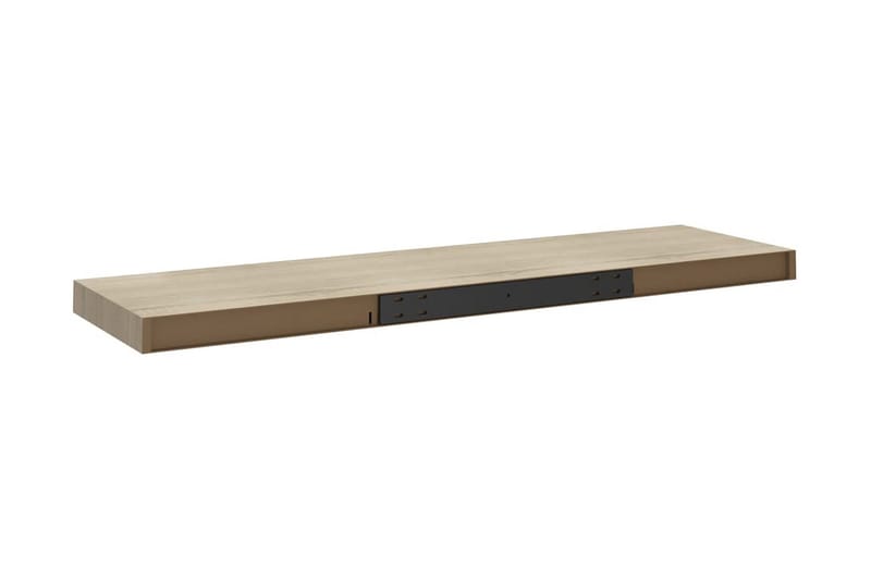 Svävande vägghyllor 2 st ek 90x23,5x3,8 cm MDF - Brun - Förvaring - Hylla - Vägghylla
