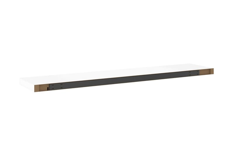 Svävande vägghyllor 2 st ek och vit 120x23,5x3,8 cm MDF - Vit/Trä - Förvaring - Hylla - Vägghylla