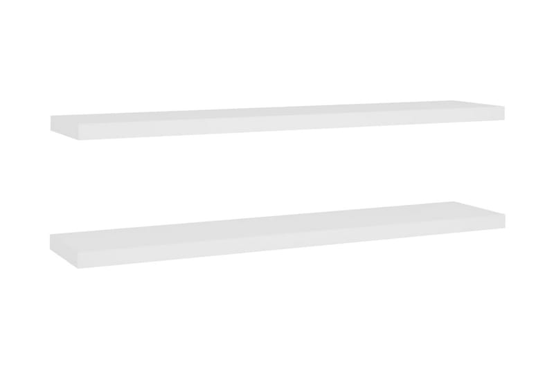 Svävande vägghyllor 2 st ek och vit 120x23,5x3,8 cm MDF - Vit/Trä - Förvaring - Hylla - Vägghylla