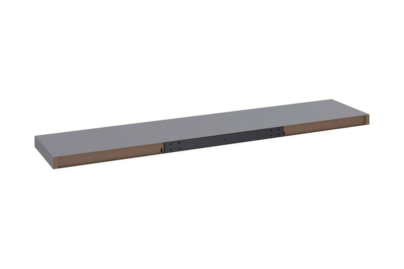 Svävande vägghyllor 2 st grå 120x23,5x3,8 cm MDF - Grå - Förvaring - Hylla - Vägghylla