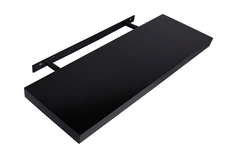 Svävande vägghyllor 2 st svart 100x20x3,8 cm - Svart - Förvaring - Hylla - Vägghylla