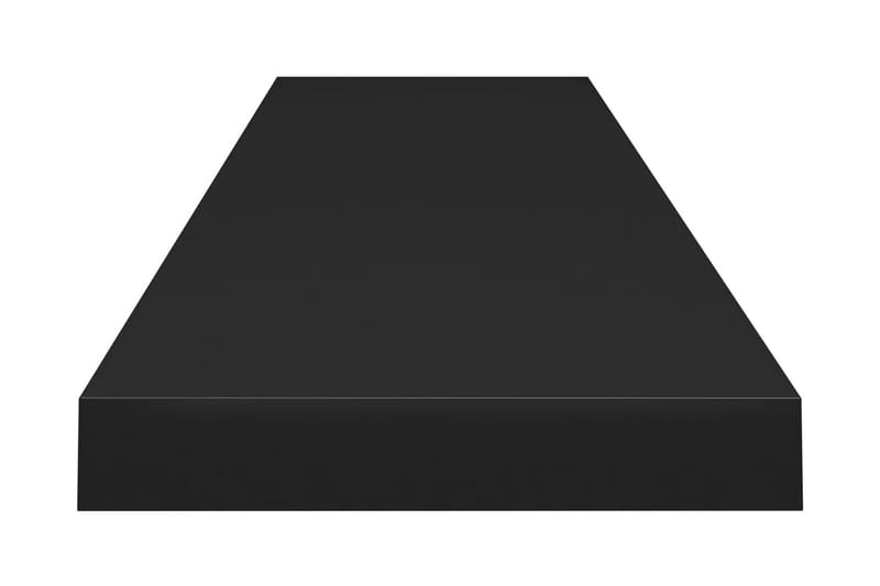 Svävande vägghyllor 2 st svart 120x23,5x3,8 cm MDF - Svart - Förvaring - Hylla - Vägghylla