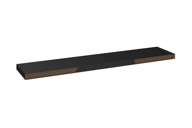 Svävande vägghyllor 2 st svart 120x23,5x3,8 cm MDF - Svart - Förvaring - Hylla - Vägghylla