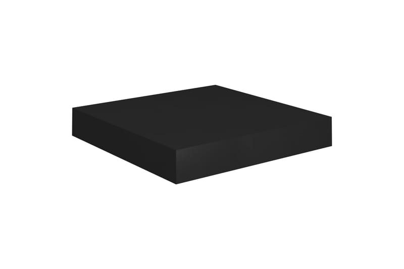 Svävande vägghyllor 2 st svart 23x23,5x3,8 cm MDF - Svart - Förvaring - Hylla - Vägghylla