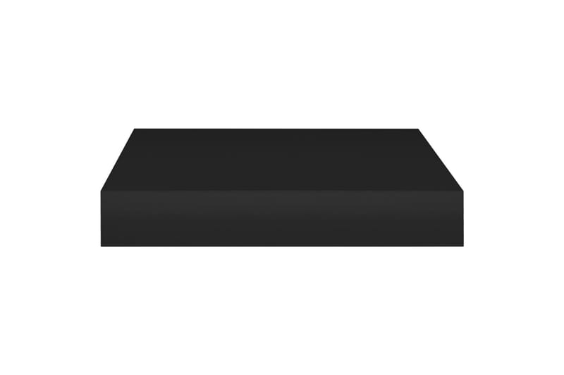 Svävande vägghyllor 2 st svart 23x23,5x3,8 cm MDF - Svart - Förvaring - Hylla - Vägghylla