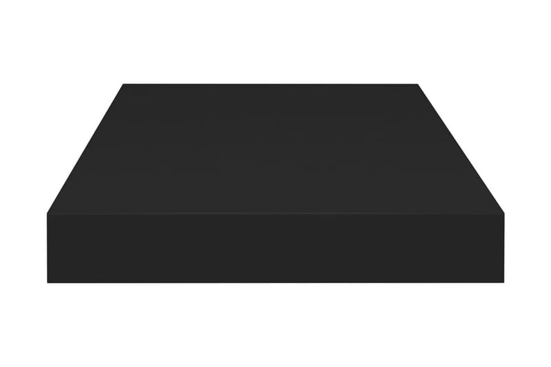 Svävande vägghyllor 2 st svart 50x23x3,8 cm MDF - Svart - Förvaring - Hylla - Vägghylla