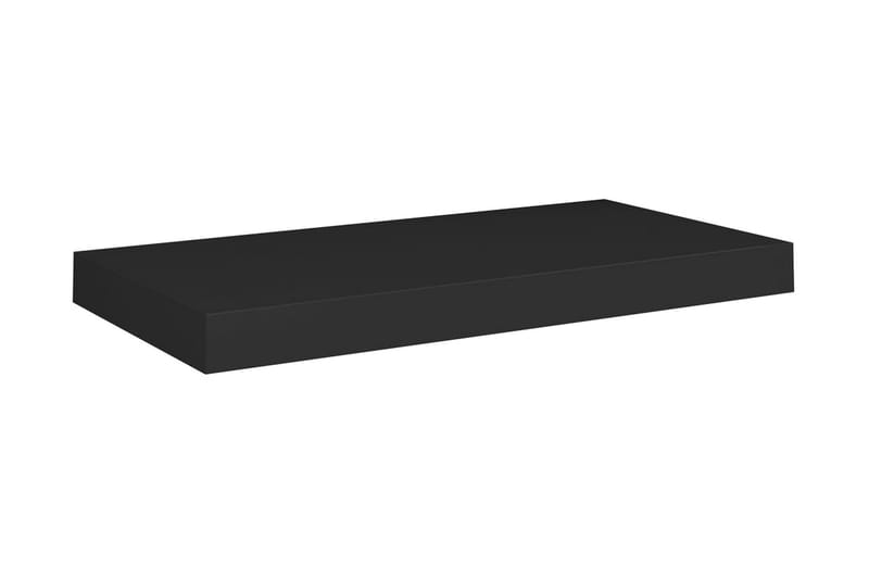 Svävande vägghyllor 2 st svart 50x23x3,8 cm MDF - Svart - Förvaring - Hylla - Vägghylla