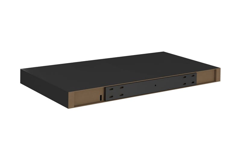 Svävande vägghyllor 2 st svart 50x23x3,8 cm MDF - Svart - Förvaring - Hylla - Vägghylla