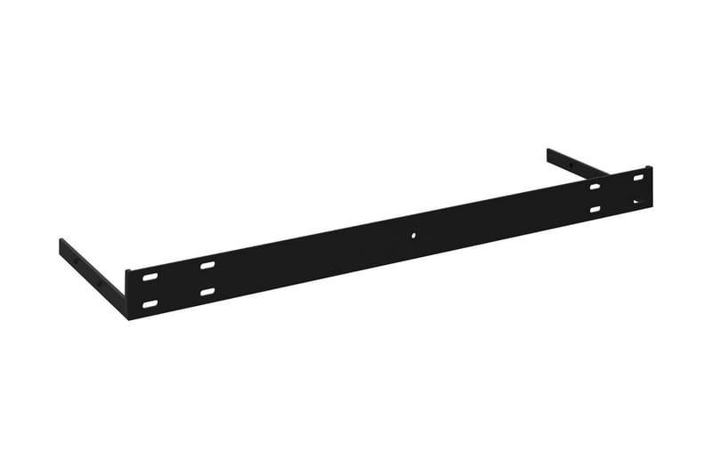 Svävande vägghyllor 2 st svart högglans 120x23,5x3,8 cm MDF - Svart - Vägghylla