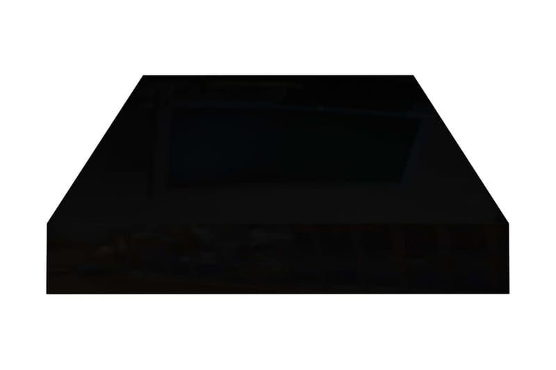 Svävande vägghyllor 2 st svart högglans 50x23x3,8 cm MDF - Svart - Förvaring - Hylla - Vägghylla