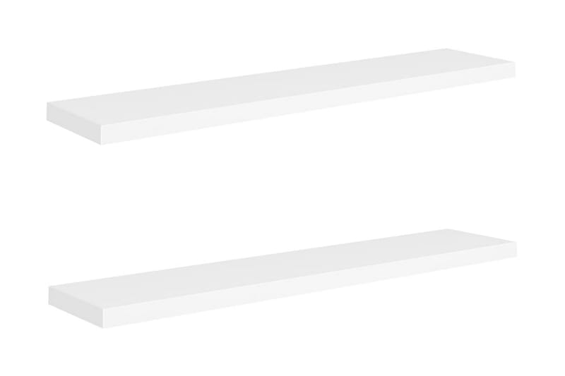 Svävande vägghyllor 2 st vit 120x23,5x3,8 cm MDF - Vit - Förvaring - Hylla - Vägghylla
