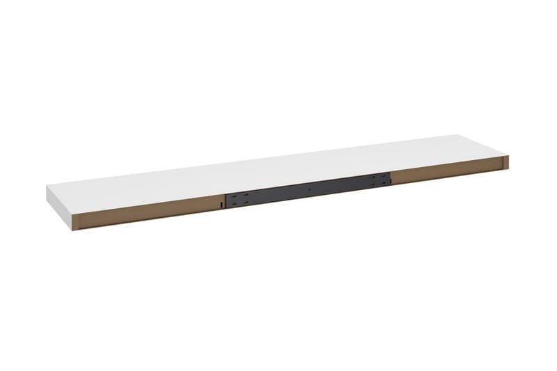 Svävande vägghyllor 2 st vit 120x23,5x3,8 cm MDF - Vit - Förvaring - Hylla - Vägghylla