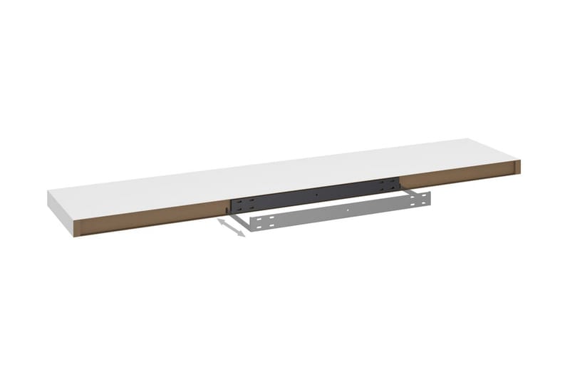 Svävande vägghyllor 2 st vit 120x23,5x3,8 cm MDF - Vit - Förvaring - Hylla - Vägghylla