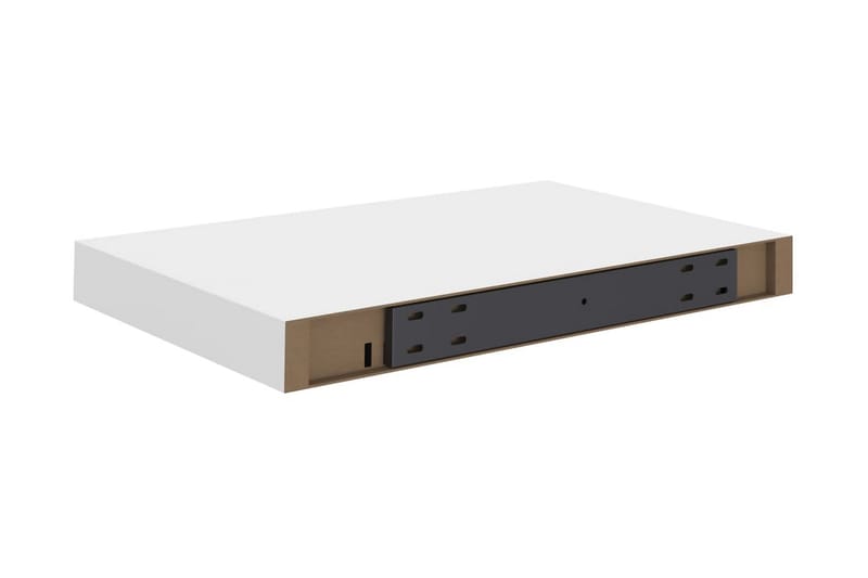 Svävande vägghyllor 2 st vit 40x23x3,8 cm MDF - Vit - Förvaring - Hylla - Vägghylla